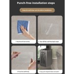 Utensil Rack with Hooks, Wall-Mounted ABS Kitchen Storage Organizer with Drip Tray, for Storing Spoons and Chopsticks, White, 1-Pack